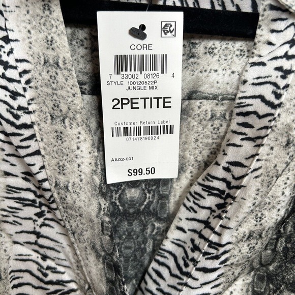 INC International Concepts NWT Snake Print V-Neck Faux-Wrap Dress Black/White 2P - Picture 4 of 8